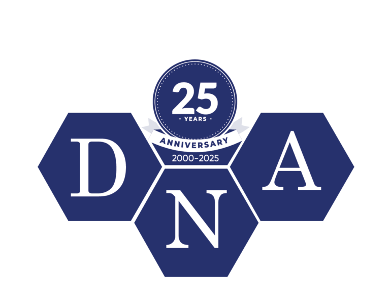 DA 25years Blue White Logo 02 768x605